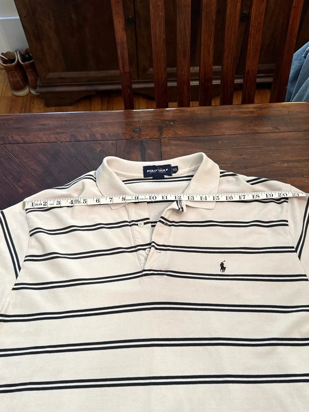 Ralph Lauren White Polo with Black Stripes